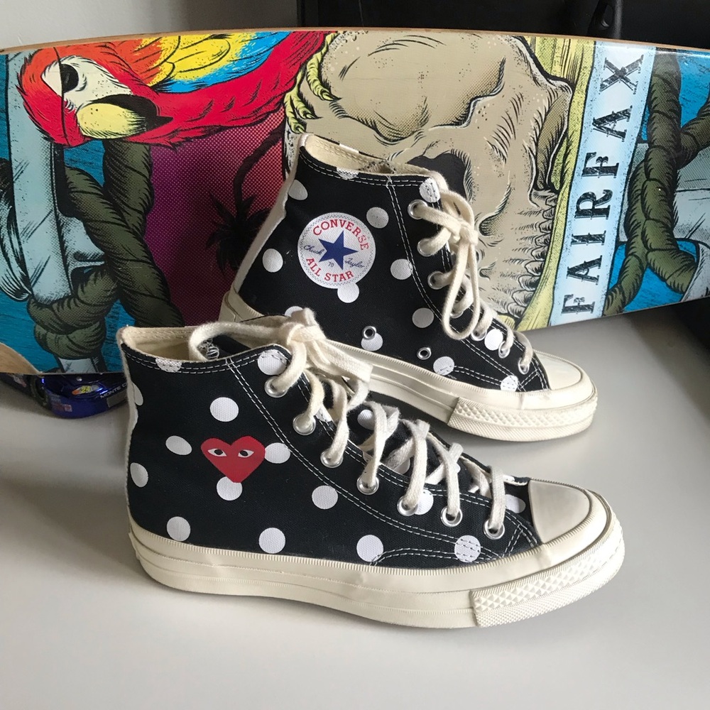 Converse comme des garcons polka dot women’s Sz 7